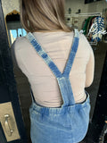 Dusty blue overalls
