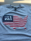 USA flag patchwork tee