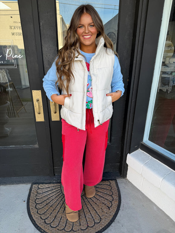 Sand beige puffer vest