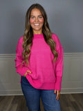 Ribbed two tone pink sweater