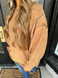 Deep camel brushed oversized sweater