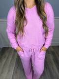 Buttery soft loose pant set- candy pink