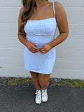 Blue gingham athletic dress