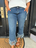 Capri low-rise fringed jean