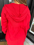 Ruby red oversized zip up