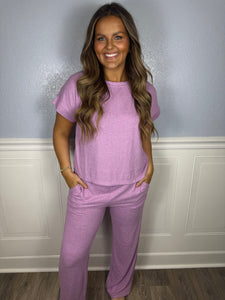 Bright mauve buttery soft set