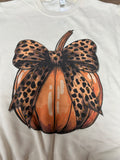 Cheetah bow pumpkin rhinestone sweatshirt