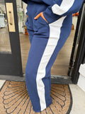 Scuba side stripe pants- navy