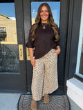 Dark brown short sleeve sweater
