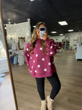 Praise God/ polka dot reversible crewneck