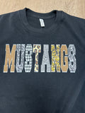 Multi pattern mustangs crewneck