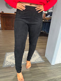 Suede black leggings