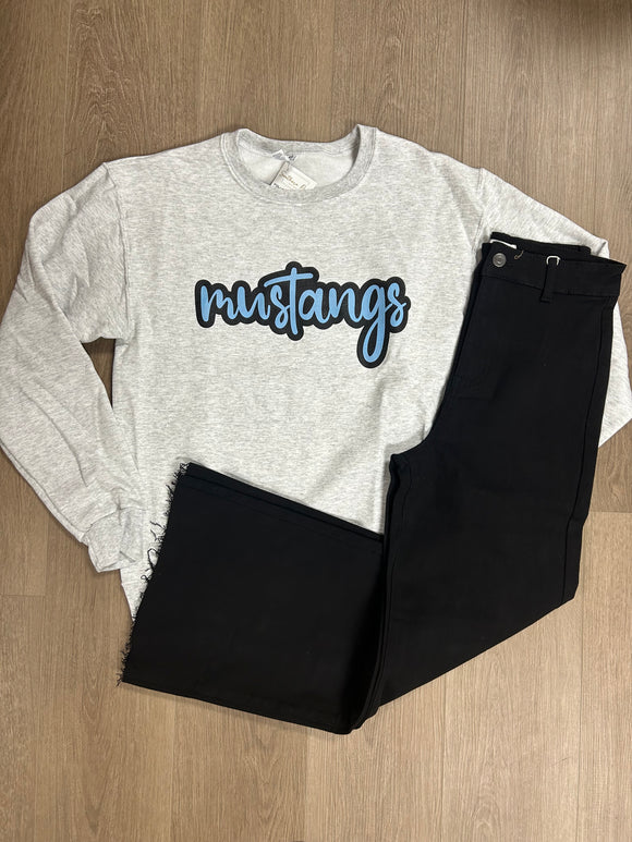 Cursive mustang crewneck