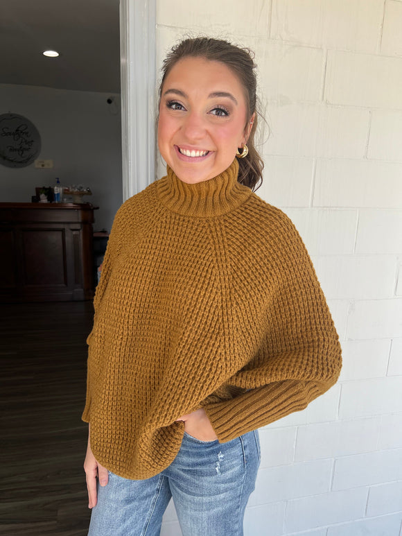 Camel poncho sweater