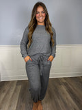 Buttery soft jogger set- ash black