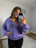 Dusty lavender luxe scuba pullover