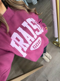 Praise God/ polka dot reversible crewneck