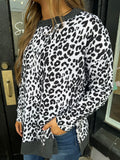 White leopard long sleeve top