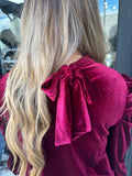 Burgundy velvet blouse