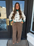 Chilly Day Fleece Lined Pants- mocha
