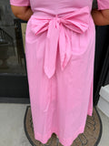 Pink bow detail maxi dress