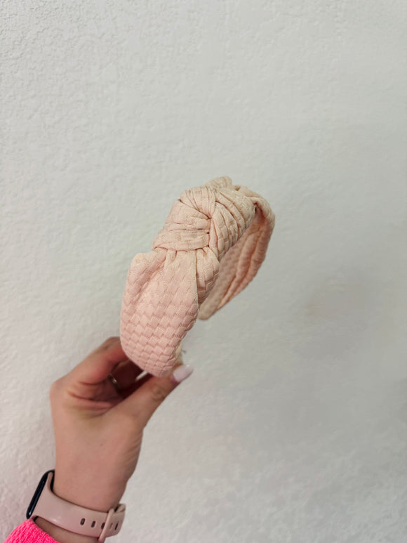 Blush/cream knotted  headband