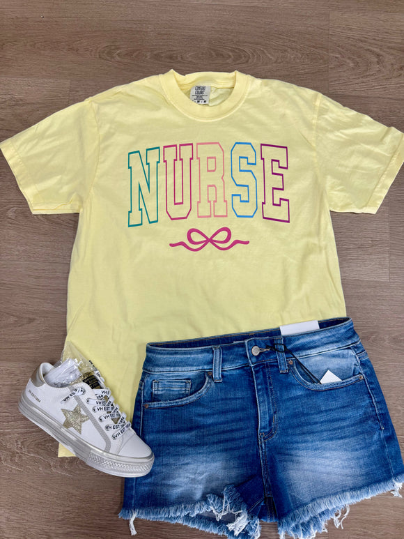 Colorful nurse letter tee