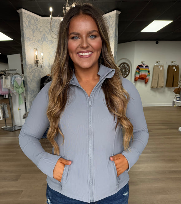 Luxe ribbed jacket - grey