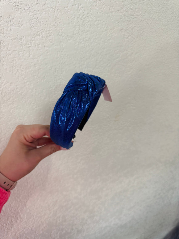 Blue- glitter knotted headband