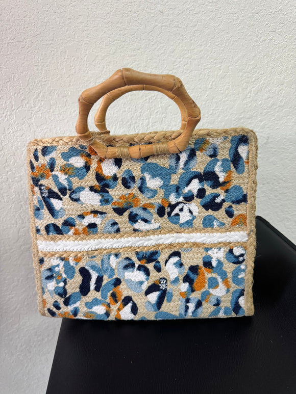 Cheetah woven tote bag