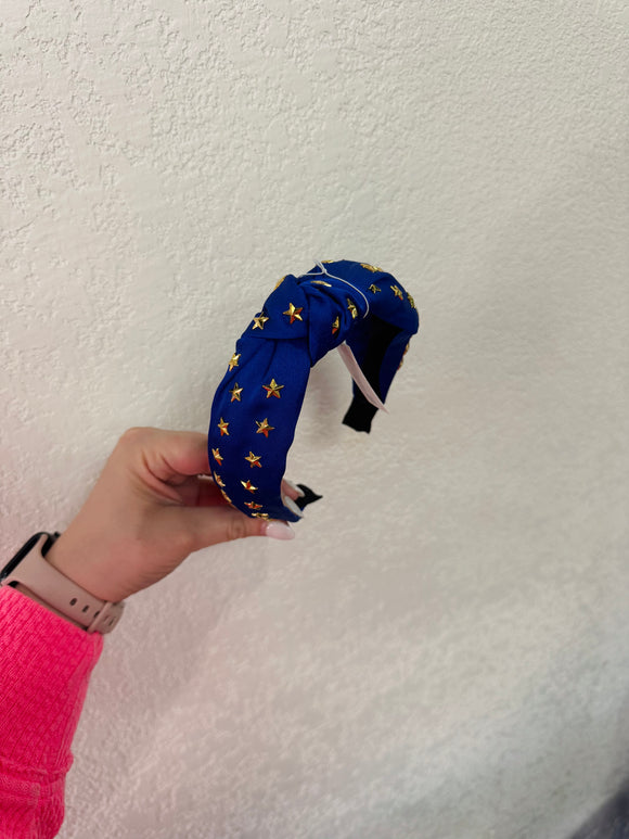 Gold star knotted headband
