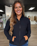 Luxe ribbed jacket - black