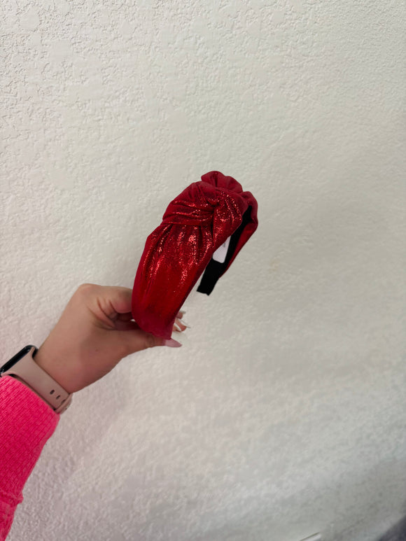 Red- glitter knotted headband