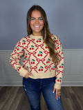 Beige cherry sweater