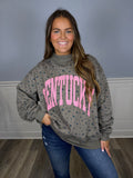 Pink & floral Kentucky/KY reversible mock neck crewneck