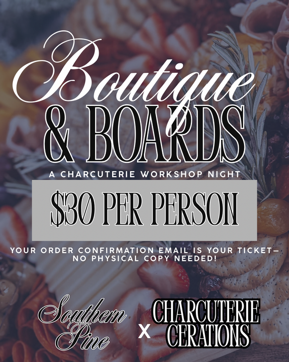 Boutique & Board – Charcuterie Workshop Night 🧀
