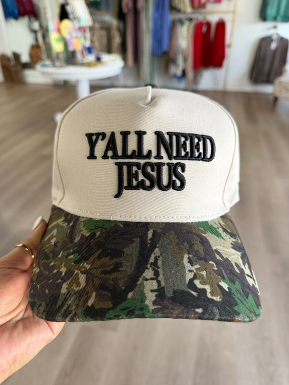 Yall need jesus trucker hat - camo