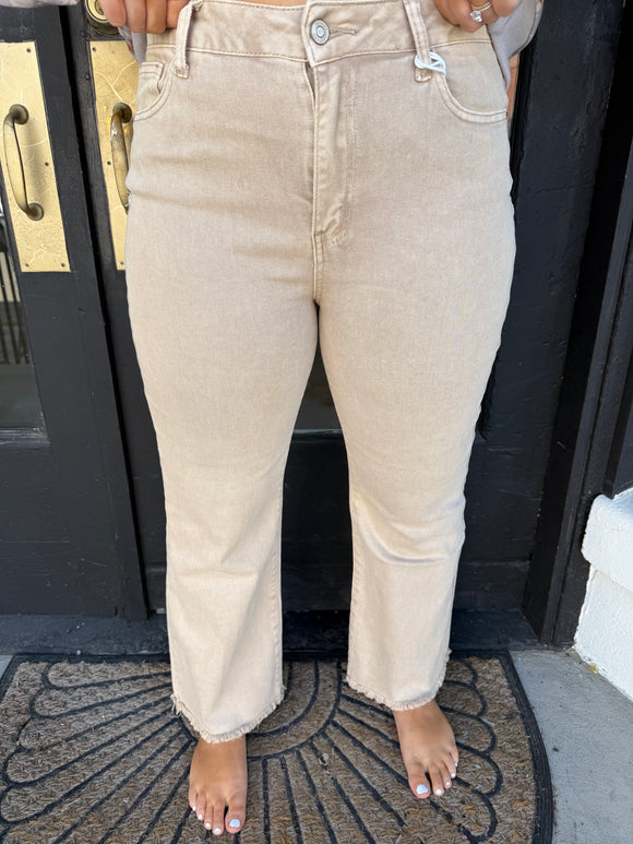 Cropped flares - ash mocha
