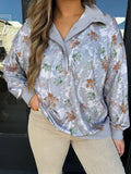 Retro camo collared sweatshirt