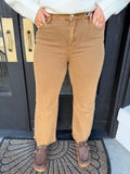 Cropped flares - deep camel