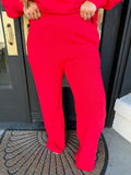Cloud knit long sleeve set/ ruby