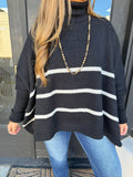 Black & white striped knit sweater