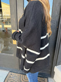 Black & white striped knit sweater