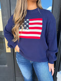 Navy American flag sweater