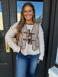 Leopard print tie vest