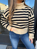 Taupe & black knit sweater