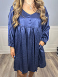 Navy cheetah print dress