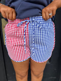 Gingham patriotic shorts