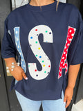 Polka dot USA top