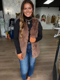 Chic brown fuzzy vest